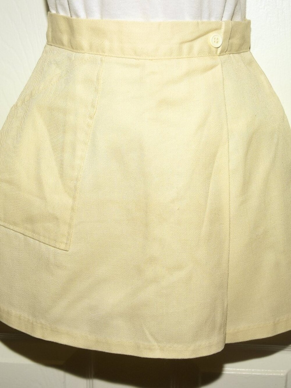VTG 70's Ivory Cotton Blend Short Culotte XXS Golf Tennis by What's in a Name